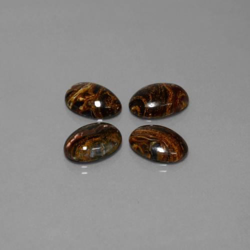Pedras preciosas de pietersita multicolorido natural de 15,49 ct, corte oval, opaco