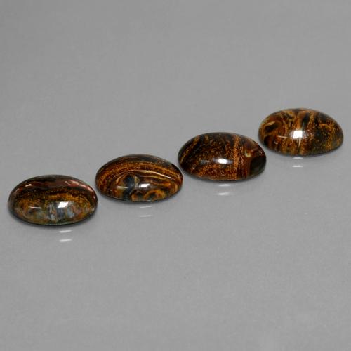 Pedras preciosas de pietersita multicolorido natural de 15,49 ct, corte oval, opaco
