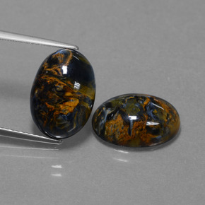 Pedras preciosas de pietersita multicolorido natural de 9,26 ct, corte oval, opaco