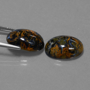 Pedras preciosas de pietersita multicolorido natural de 9,26 ct, corte oval, opaco