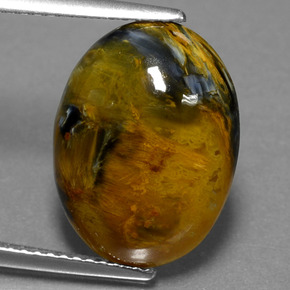 Pietersita multicolorido natural 5,93ct, corte oval, opaco