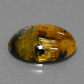 Pietersita multicolorido natural 5,93ct, corte oval, opaco