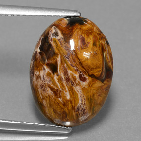 Pietersita multicolorido natural 6,54ct, corte oval, opaco