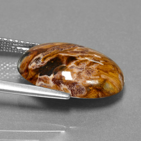 Pietersita multicolorido natural 6,54ct, corte oval, opaco