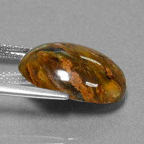 Pietersita multicolorido natural 7,10ct, corte oval, opaco