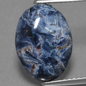 Pietersita multicolorido natural 3,89ct, corte oval, opaco