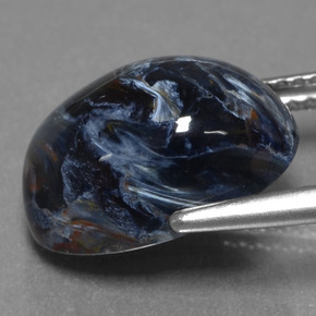 Pietersita multicolorido natural 5,89ct, corte oval, opaco