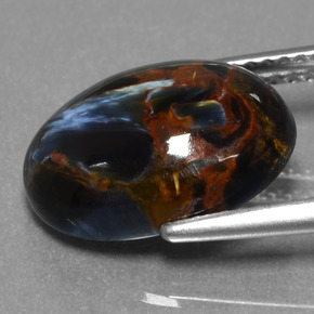 Pietersita multicolorido natural 4,81ct, corte oval, opaco