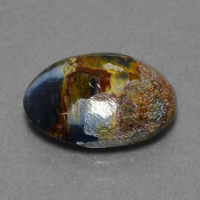 Pietersita multicolorido natural 3,48ct, corte oval, opaco