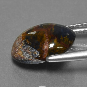 Pietersita multicolorido natural 3,48ct, corte oval, opaco