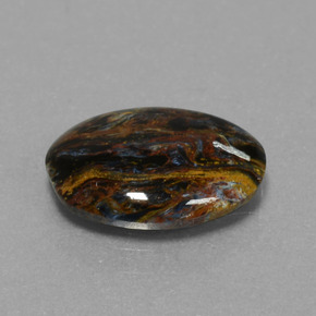 Pietersita multicolorido natural 3,16ct, corte oval, opaco