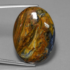Pietersita multicolorido natural 32,35ct, corte oval, opaco