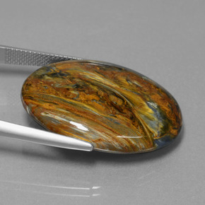Pietersita multicolorido natural 32,35ct, corte oval, opaco