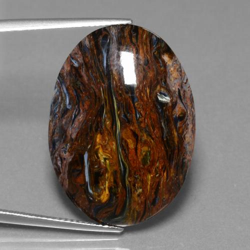 Pietersite Multicolorido Natural 24.57ct, Corte Oval, Opaco