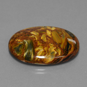 Pietersita multicolorido natural 29,67ct, corte oval, opaco