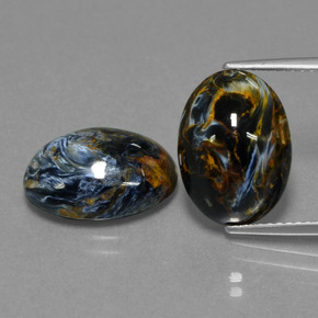 Pedras preciosas de pietersita multicolorido natural de 10,63 ct, corte oval, opaco