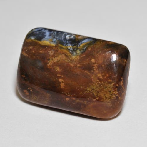 Pietersita multicolorido natural 9,75ct, almofada cortada, opaco