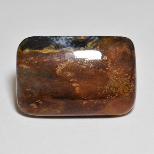 Pietersita multicolorido natural 9,75ct, almofada cortada, opaco
