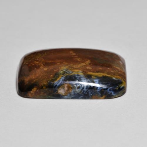 Pietersita multicolorido natural 9,75ct, almofada cortada, opaco