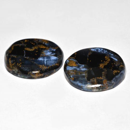 Pedras preciosas de pietersita multicolorido natural de 20,74 ct, corte redondo, opaco