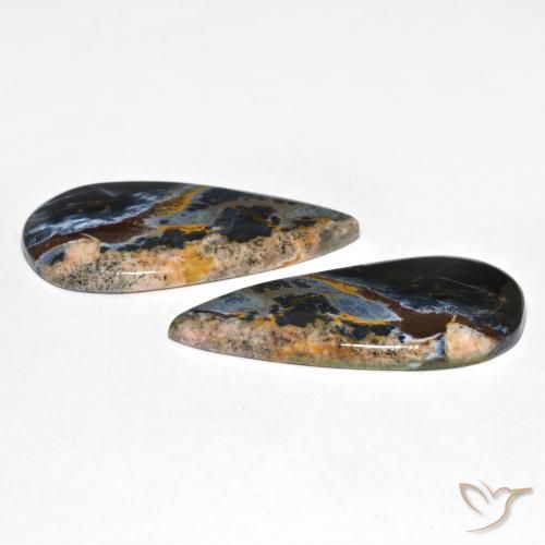 Pedras preciosas de Pietersite Multicolorido natural de 25.47 ct, Formato de pêra, Opaco