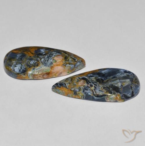 Pedras preciosas de Pietersite Multicolorido natural de 13.64 ct, Formato de pêra, Opaco