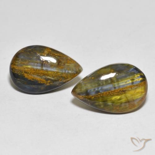 10.97ctw Natural Multicolorido Pietersite, Formato de pêra, Opaco