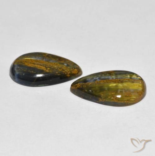 Pedras preciosas de Pietersite Multicolorido natural de 10.97 ct, Formato de pêra, Opaco