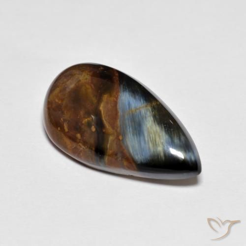 5.13ct Natural Multicolorido Pietersite, Formato de pêra, Opaco