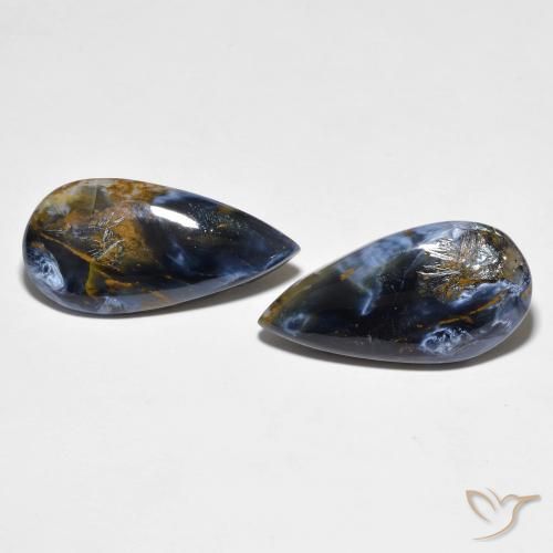 18,76 ct Pear Pietersite, 24,5 x 12,2 mm Da China, Photo A