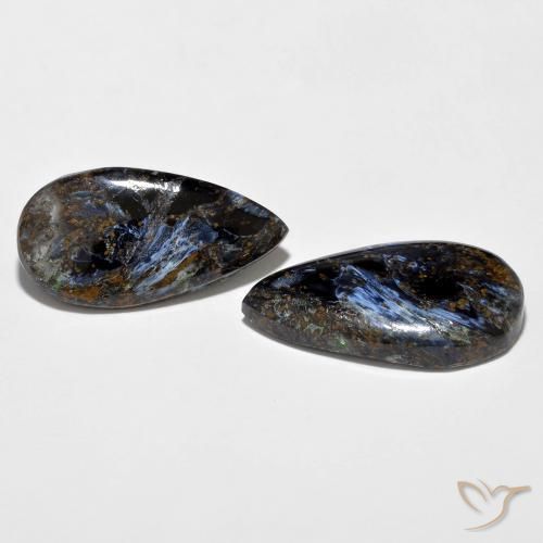 Pedras preciosas de Pietersite Multicolorido natural de 14.24 ct, Formato de pêra, Opaco