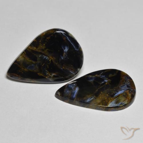 Pedras preciosas de Pietersite Multicolorido natural de 8.64 ct, Formato de pêra, Opaco
