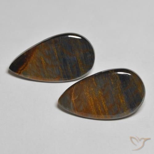 10.63ctw Natural Multicolorido Pietersite, Formato de pêra, Opaco