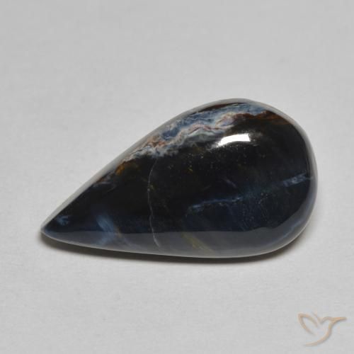 5.44ct Natural Multicolorido Pietersite, Formato de pêra, Opaco