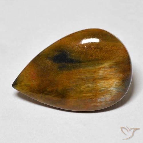 8.35ct Natural Gingerbread Marrom Pietersite, Formato de pêra, Opaco