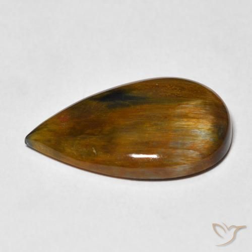 Pietersite Gingerbread Marrom Natural 8.35ct, Formato de pêra, Opaco