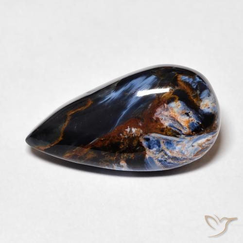 7.28ct Natural Multicolorido Pietersite, Formato de pêra, Opaco