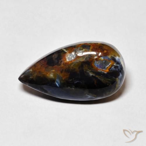 Pietersite Multicolorido Natural 6.42ct, Formato de pêra, Opaco