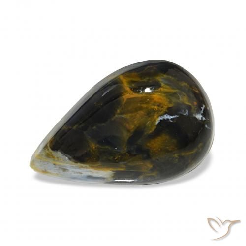 7.46ct Multicolorido Pietersite, Formato de pêra, Opaco