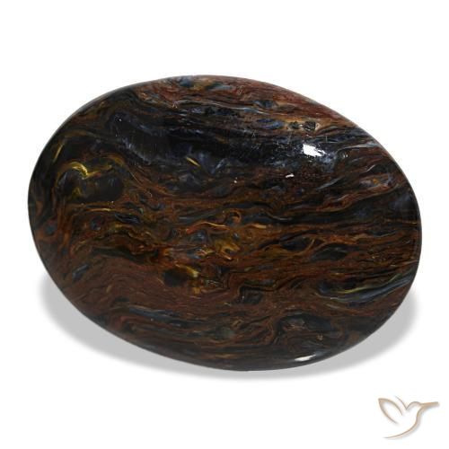 Pietersita multicolorido natural 23,54ct, corte oval, opaco
