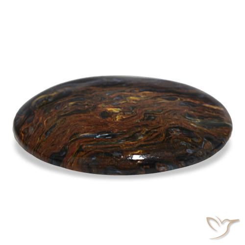 Pietersita multicolorido natural 23,54ct, corte oval, opaco