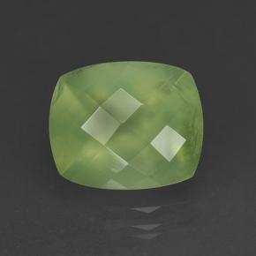 Prehnita verde natural 5,29ct, almofada cortada, translúcido