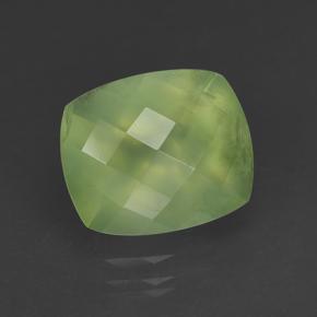 Prehnita verde natural 5,29ct, almofada cortada, translúcido