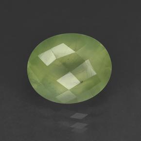 Prehnita verde natural 4,92ct, corte oval, translúcido