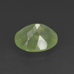 Prehnita verde natural 4,92ct, corte oval, translúcido