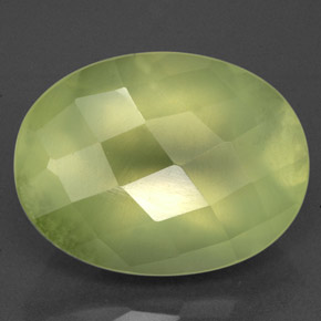 Prehnita verde natural 10,90ct, transparente, transparente/translúcido