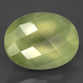 Prehnita verde natural 10,90ct, transparente, transparente/translúcido