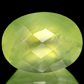 Prehnita verde natural 10,90ct, transparente, transparente/translúcido