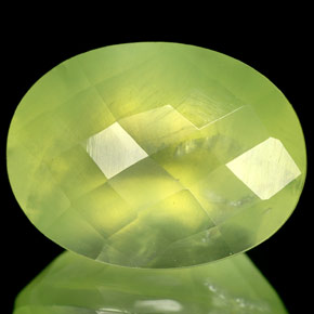 Prehnita verde natural 10,90ct, transparente, transparente/translúcido