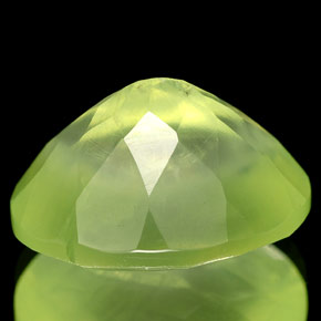Prehnita verde natural 10,90ct, transparente, transparente/translúcido